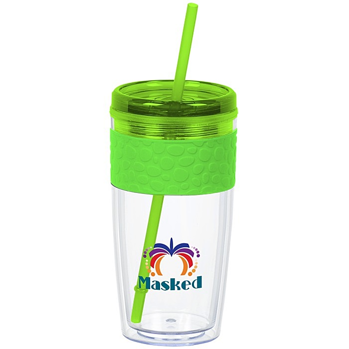 Custom Refresh Pebble Tumbler with Straw - 16 oz - Full Colour