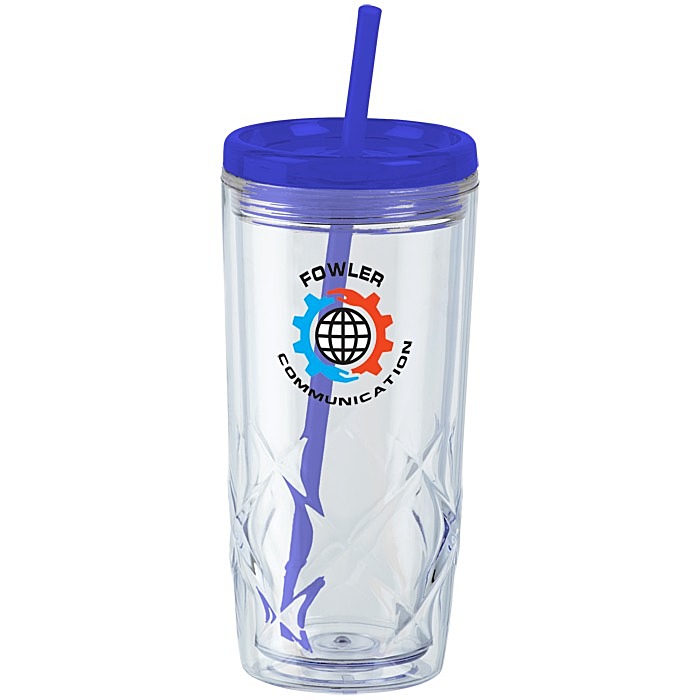 Custom Refresh Simplex Tumbler with Straw - 16 oz - Clear - Full Colour