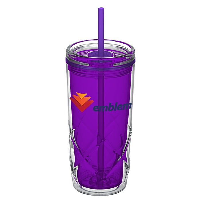 Custom Refresh Simplex Tumbler with Straw - 16 oz - Full Colour