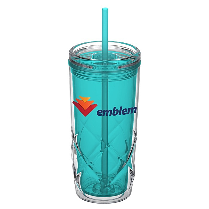 Custom Refresh Simplex Tumbler with Straw - 16 oz - Full Colour