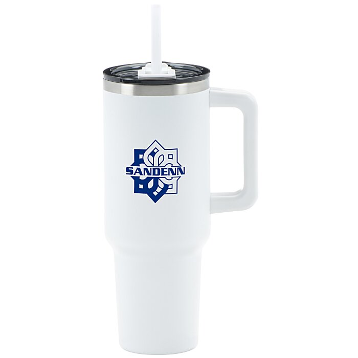 Custom Pinnacle Vacuum Mug with Straw - 40 ounces