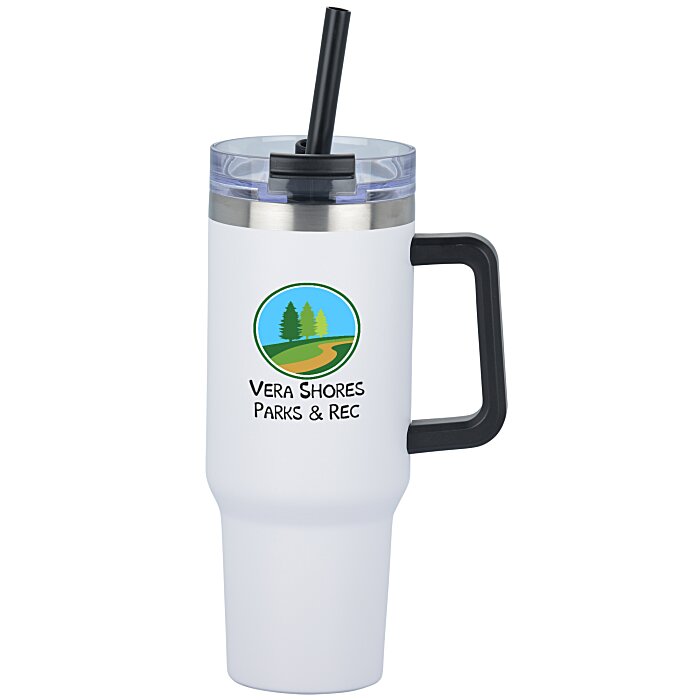 Custom Intrepid Vacuum Mug with Straw - 40 oz - Full Colour