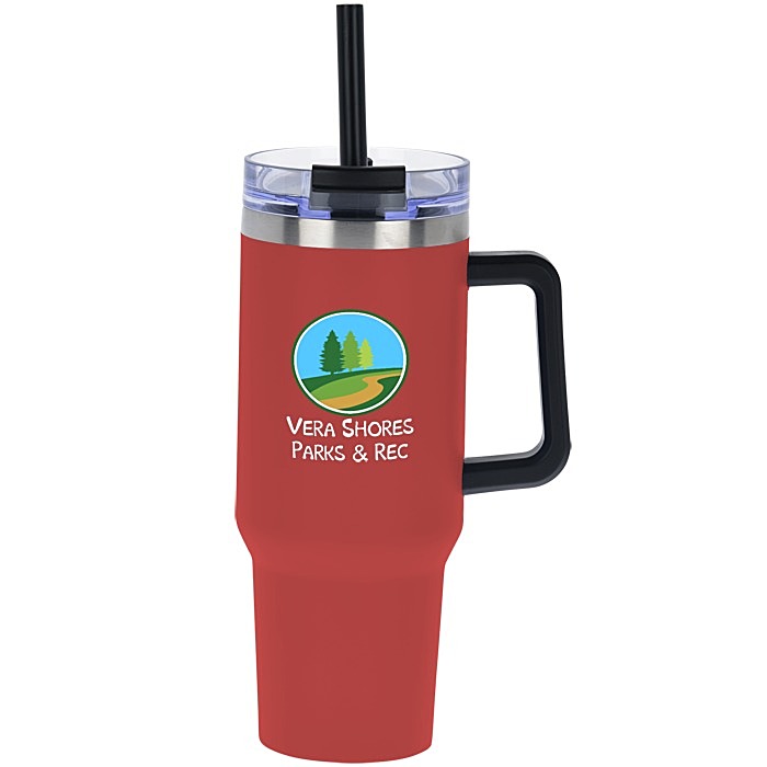 Custom Intrepid Vacuum Mug with Straw - 40 oz - Full Colour