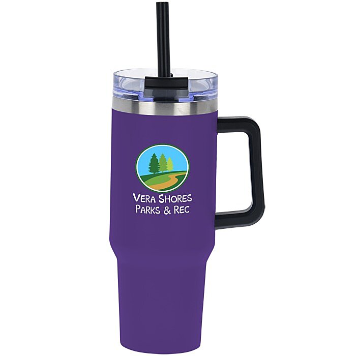 Custom Intrepid Vacuum Mug with Straw - 40 oz - Full Colour
