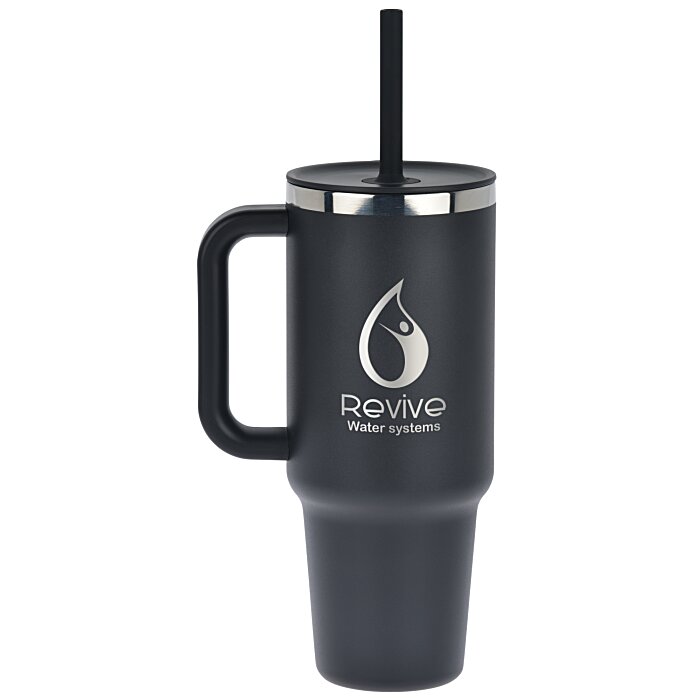 Custom Hydro Flask All Around Travel Tumbler with Straw - 40 oz. - Laser Engraved