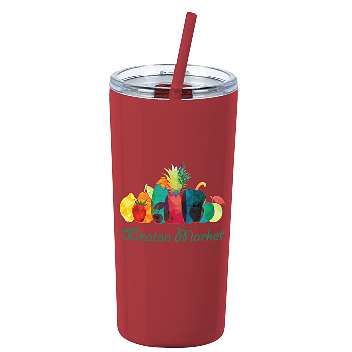 Custom Refresh Baylos Vacuum Tumbler with Straw - 20 oz - Full Colour