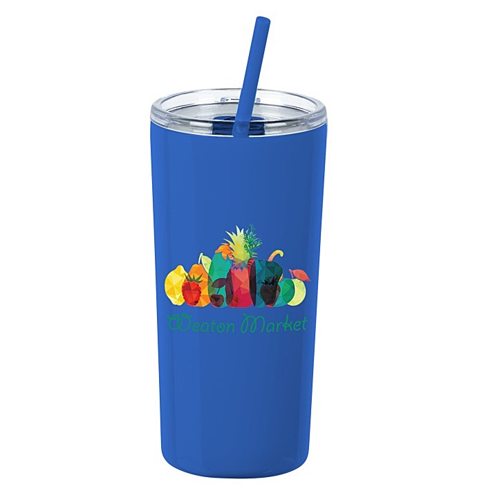 Custom Refresh Baylos Vacuum Tumbler with Straw - 20 oz - Full Colour