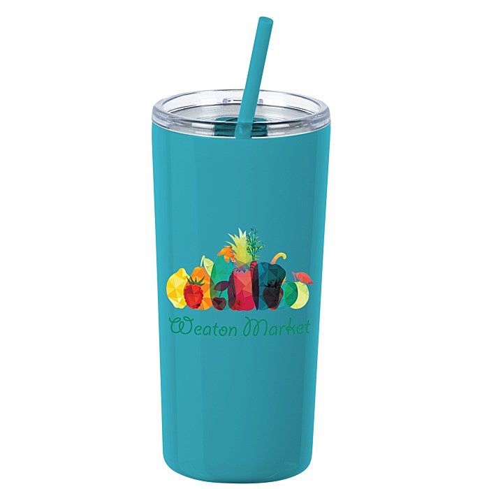 Custom Refresh Baylos Vacuum Tumbler with Straw - 20 oz - Full Colour