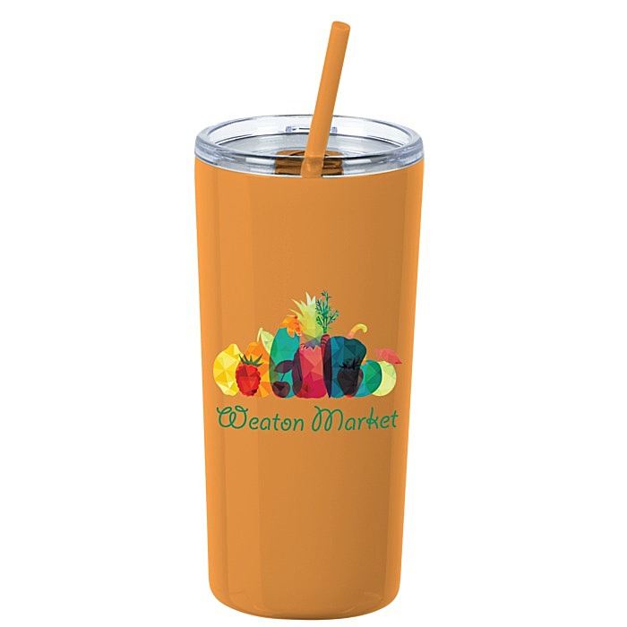 Custom Refresh Baylos Vacuum Tumbler with Straw - 20 oz - Full Colour