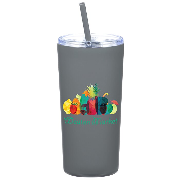 Custom Refresh Baylos Vacuum Tumbler with Straw - 20 oz - Full Colour