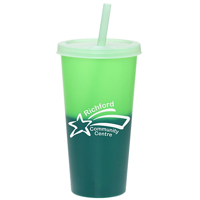Custom Rave Mood Tumbler with Lid and Straw - 26 oz