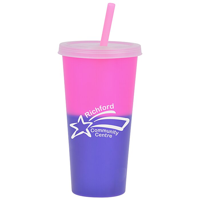 Custom Rave Mood Tumbler with Lid and Straw - 26 oz