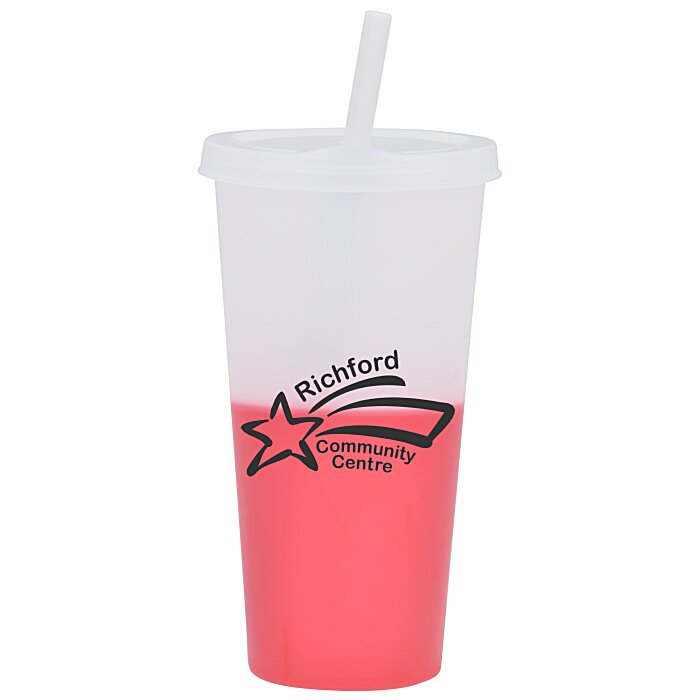 Custom Rave Mood Tumbler with Lid and Straw - 26 oz