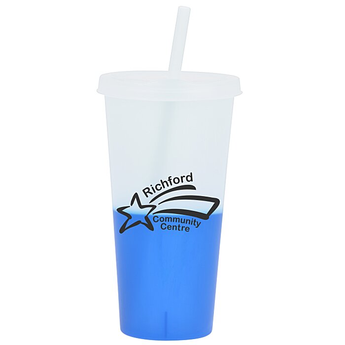 Custom Rave Mood Tumbler with Lid and Straw - 26 oz