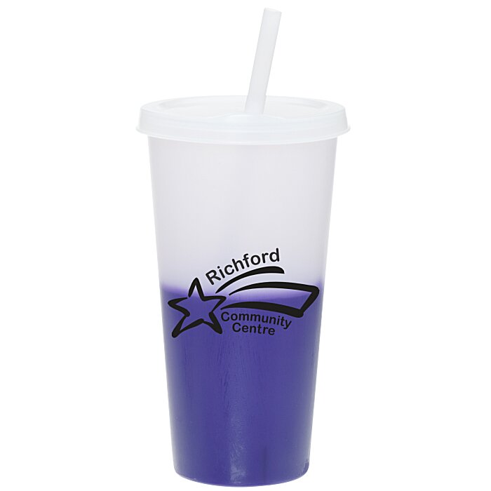 Custom Rave Mood Tumbler with Lid and Straw - 26 oz
