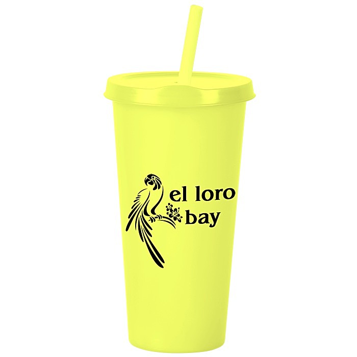 Custom Rave Tumbler with Lid and Straw - 26 oz