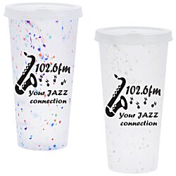 Custom Rave Rainbow Confetti Mood Tumbler with Lid - 26 oz