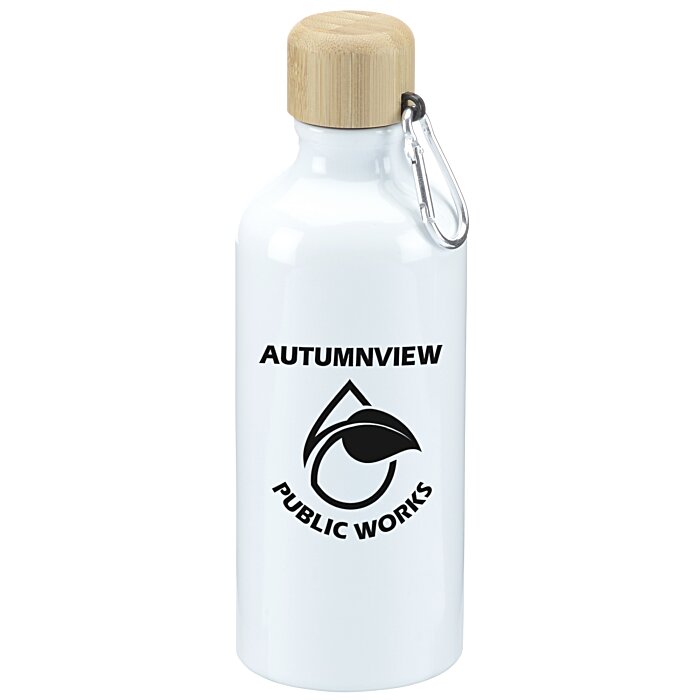 Custom Tundra Aluminum Bottle with Bamboo Lid - 20 ounces