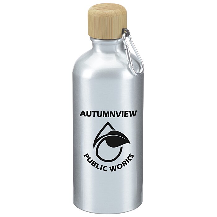 Custom Tundra Aluminum Bottle with Bamboo Lid - 20 ounces