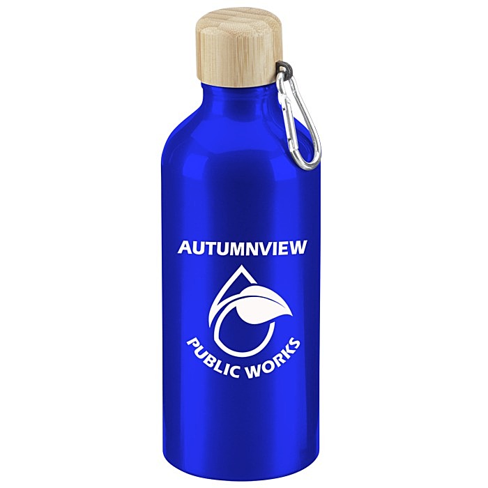 Custom Tundra Aluminum Bottle with Bamboo Lid - 20 ounces
