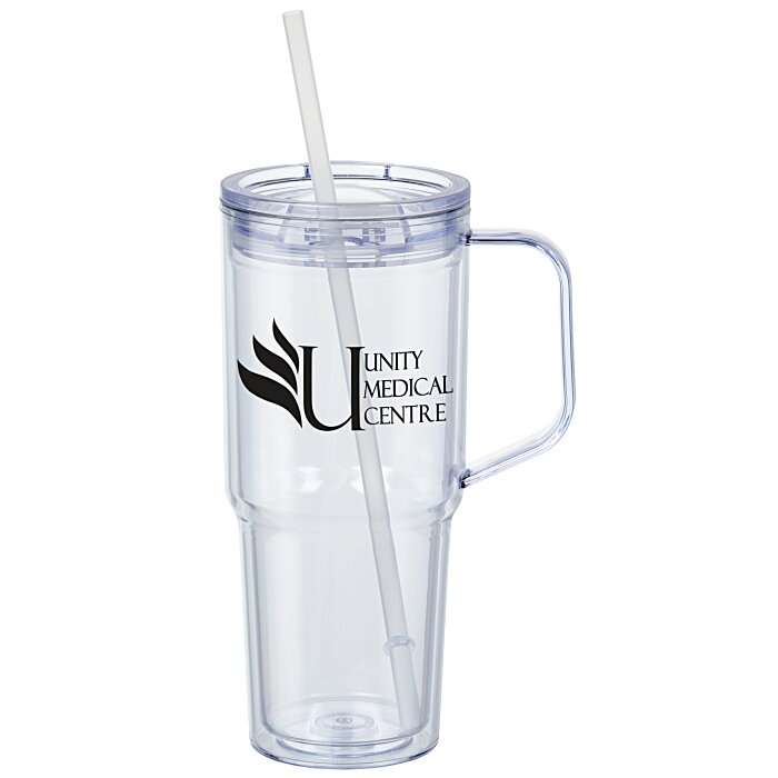 Custom Clair Acrylic Mug with Straw - 30 oz