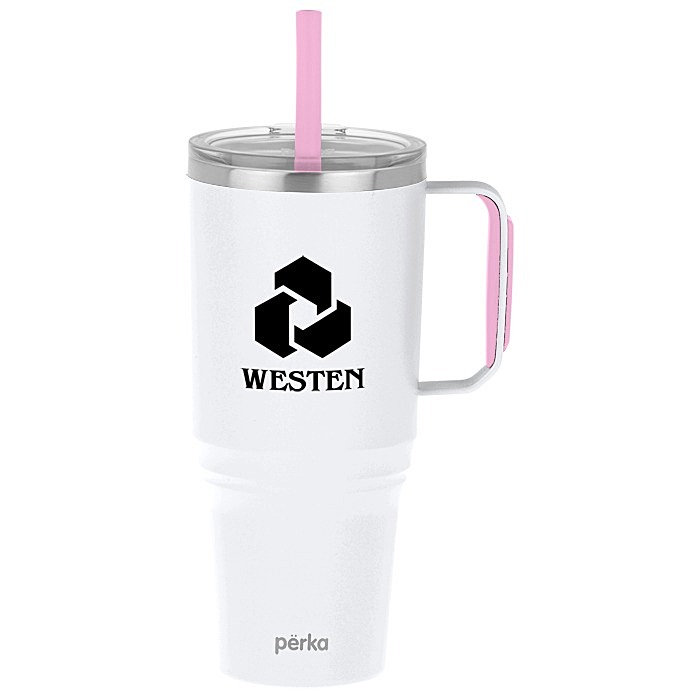 Custom Perka Portofino Vacuum Mug with Straw - 36 oz