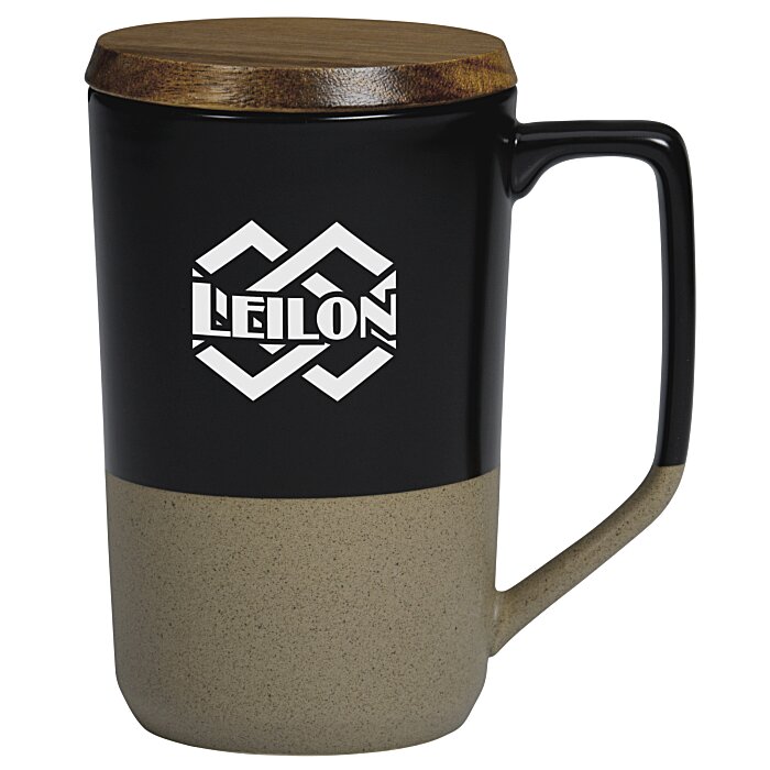Custom Valencia Ceramic Mug with Lid - 16 oz - 24 hr