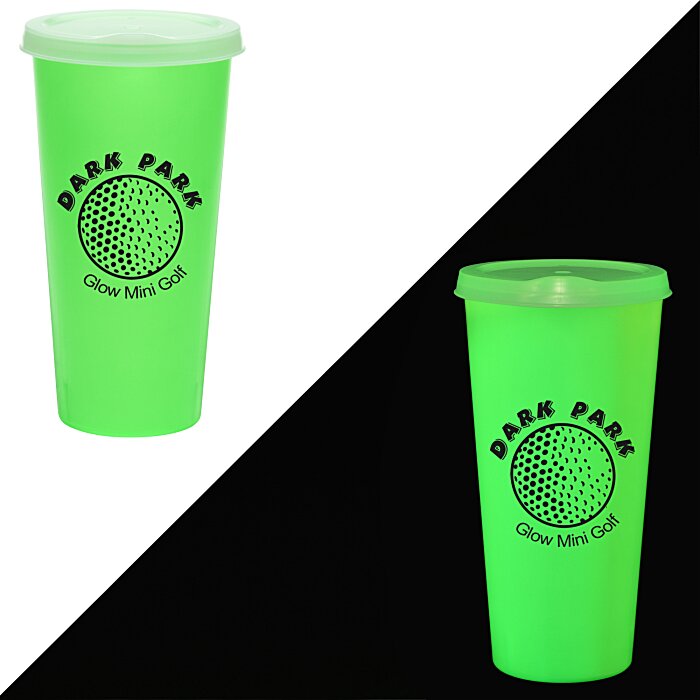 Custom Rave Nite Glow Tumbler with Lid - 26 oz.