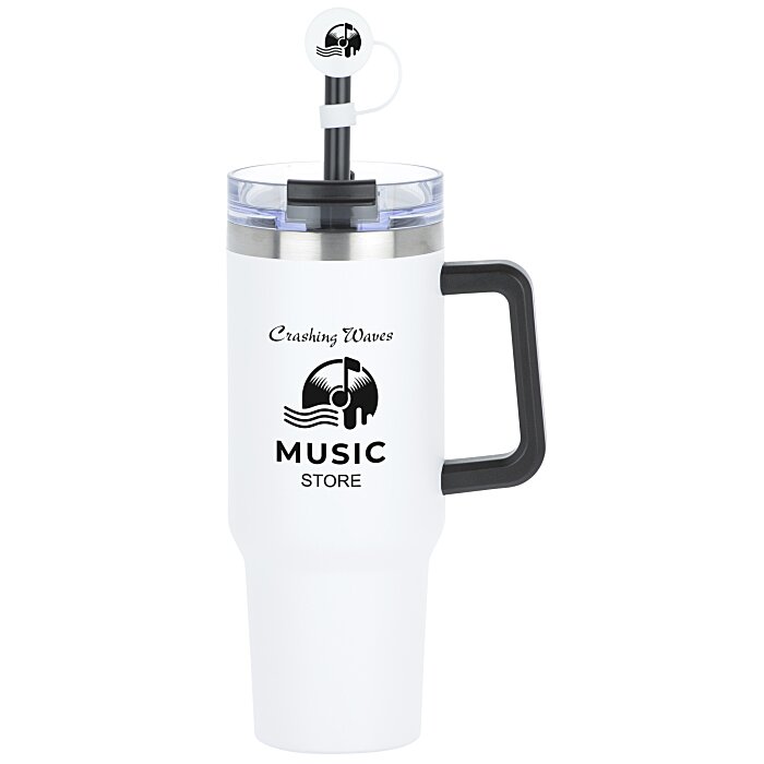 Custom Intrepid Vacuum Mug with Straw & Topper - 40 oz