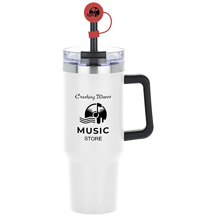 Custom Intrepid Vacuum Mug with Straw & Topper - 40 oz