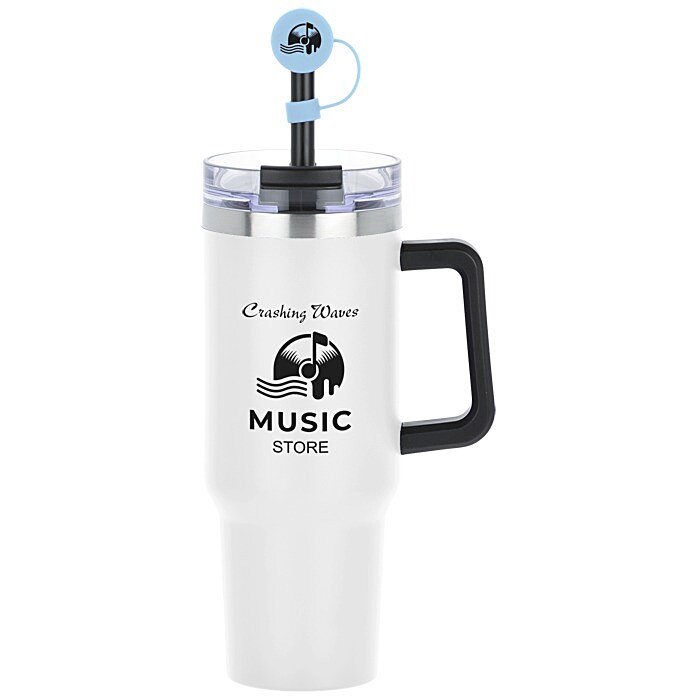 Custom Intrepid Vacuum Mug with Straw & Topper - 40 oz