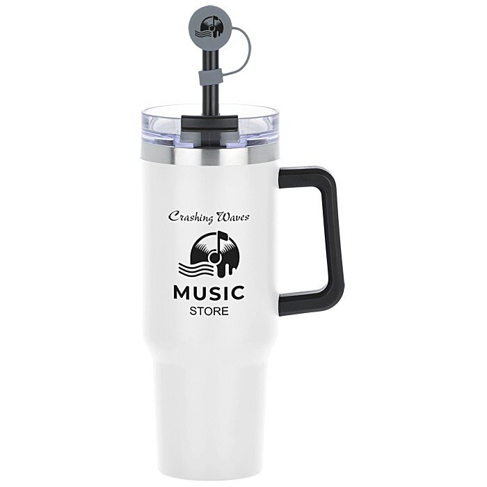 Custom Intrepid Vacuum Mug with Straw & Topper - 40 oz