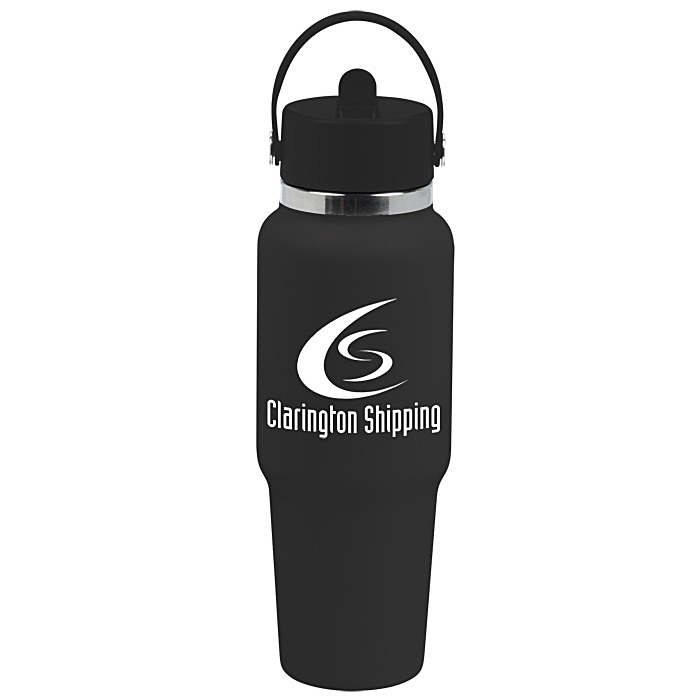 Custom Hydro Flask Wide Mouth Travel Bottle with Flex Straw Cap - 32 oz