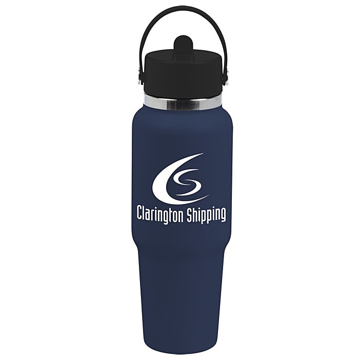 Custom Hydro Flask Wide Mouth Travel Bottle with Flex Straw Cap - 32 oz