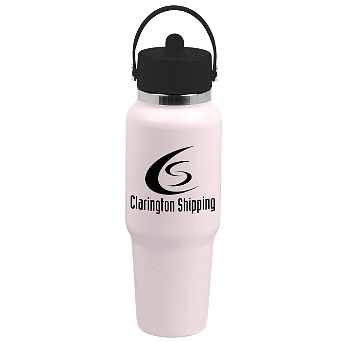 Custom Hydro Flask Wide Mouth Travel Bottle with Flex Straw Cap - 32 oz