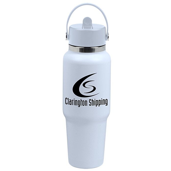 Custom Hydro Flask Wide Mouth Travel Bottle with Flex Straw Cap - 32 oz