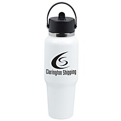 Custom Hydro Flask Wide Mouth Travel Bottle with Flex Straw Cap - 32 oz