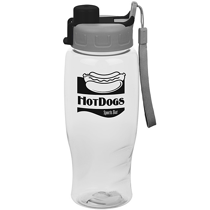 Custom Clear Impact Comfort Grip Bottle with Quick Snap Lid - 27 oz