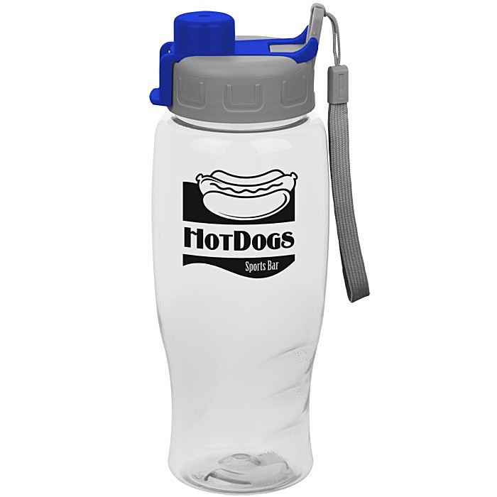 Custom Clear Impact Comfort Grip Bottle with Quick Snap Lid - 27 oz
