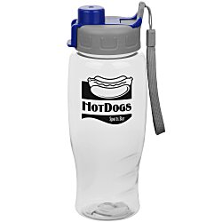 Custom Clear Impact Comfort Grip Bottle with Quick Snap Lid - 27 oz