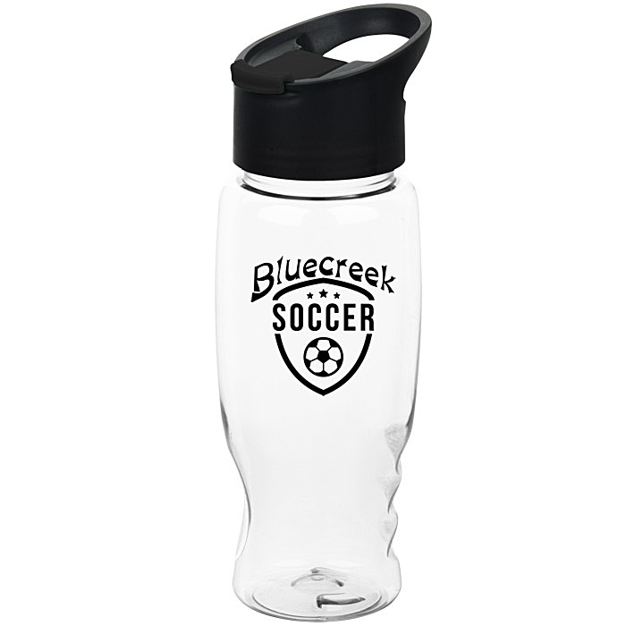 Custom Clear Impact Comfort Grip Bottle with Pop Sip Lid - 27 oz