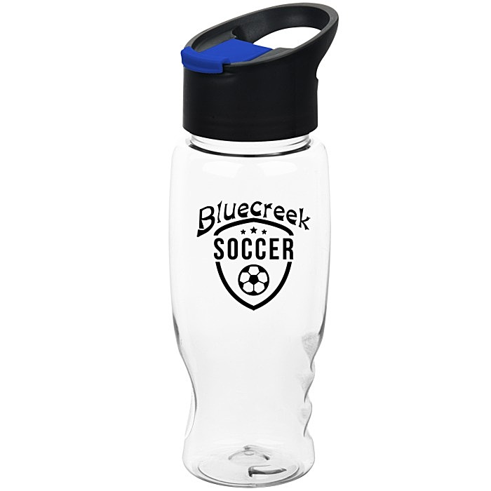 Custom Clear Impact Comfort Grip Bottle with Pop Sip Lid - 27 oz