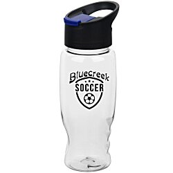 Custom Clear Impact Comfort Grip Bottle with Pop Sip Lid - 27 oz