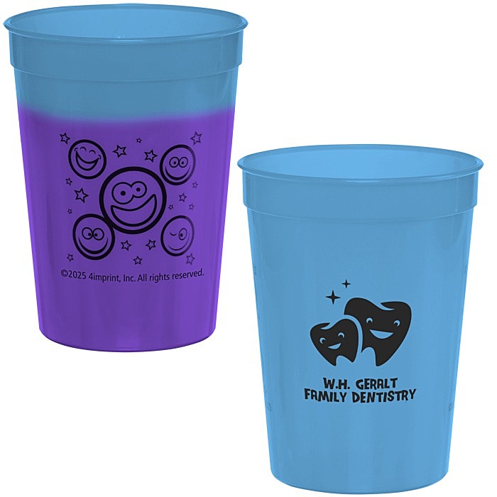 Custom Super Kid Mood Stadium Cup - 12 oz - Smiley Faces