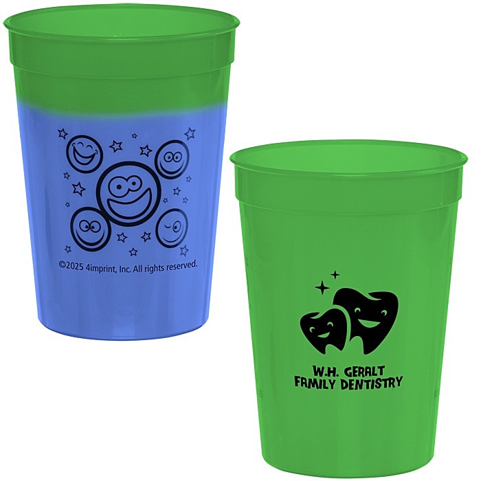 Custom Super Kid Mood Stadium Cup - 12 oz - Smiley Faces