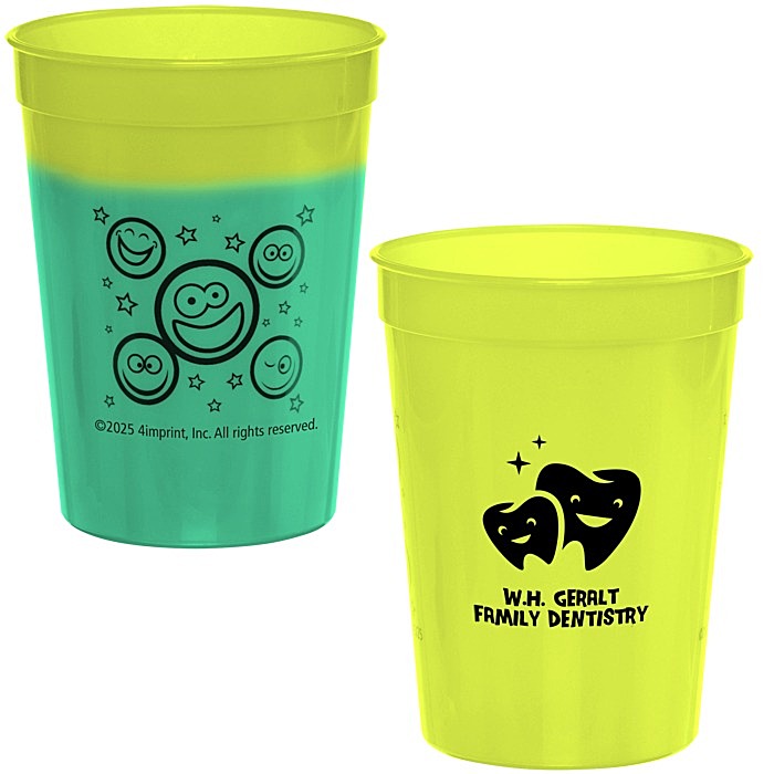 Custom Super Kid Mood Stadium Cup - 12 oz - Smiley Faces