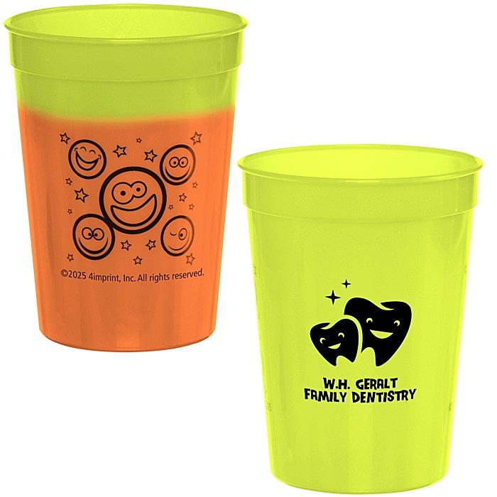 Custom Super Kid Mood Stadium Cup - 12 oz - Smiley Faces