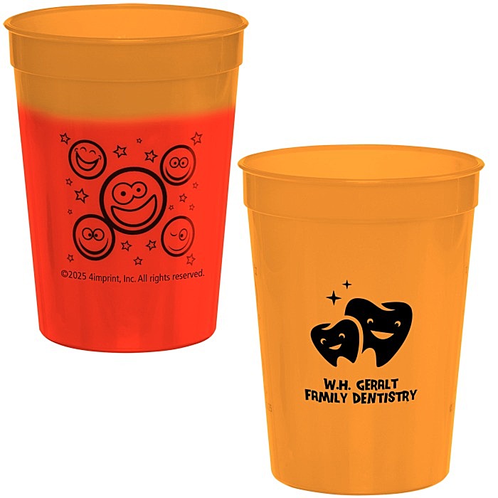 Custom Super Kid Mood Stadium Cup - 12 oz - Smiley Faces