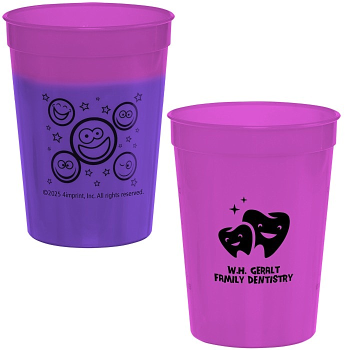 Custom Super Kid Mood Stadium Cup - 12 oz - Smiley Faces