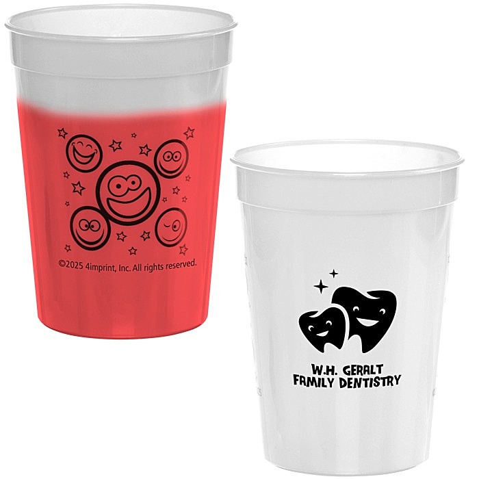 Custom Super Kid Mood Stadium Cup - 12 oz - Smiley Faces